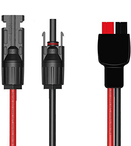 INSTABOOST 10AWG Solar Panel Cable Kit Compatible With MC4 Connector And Anderson PowerPole Port Male Famale For RV,Part Solar Generator Portable Powerstation(Male -Negative and Female-Positive)